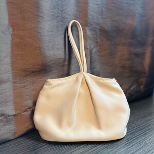 Ivory satin clutch purse / handbag